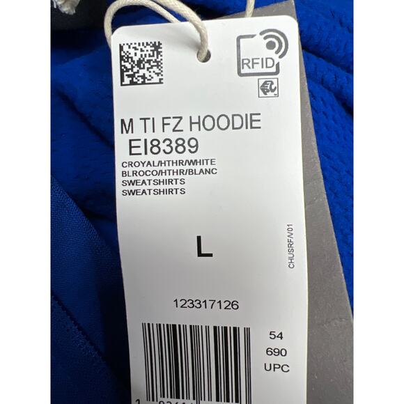 Adidas Mens Team Issue Badge of Sport Blue Rare Hoodie EI8389 Size L NWT… - Picture 11 of 11